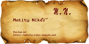 Matity Niké névjegykártya